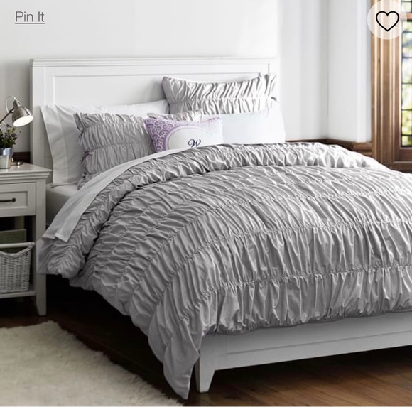 Pbdorm Bedding Grey Ruched Twin Size Duvet Cover Poshmark